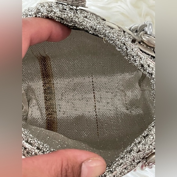 VERY RARE ⏳ Italian Couture Metal & Crochet Handbag c. 1960 Color Mate - Picture 4 of 11